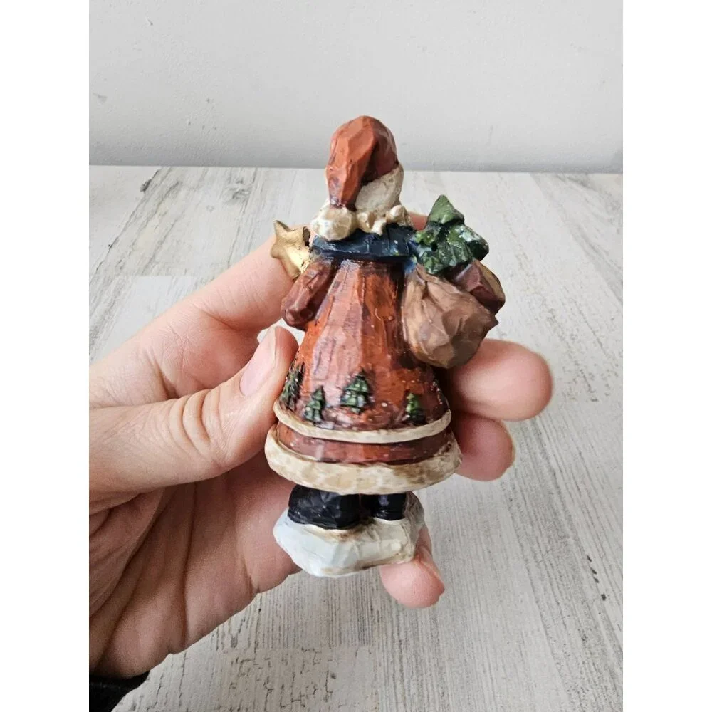 Vintage Father Christmas ornament figurine statue Xmas lantern‎ star tree